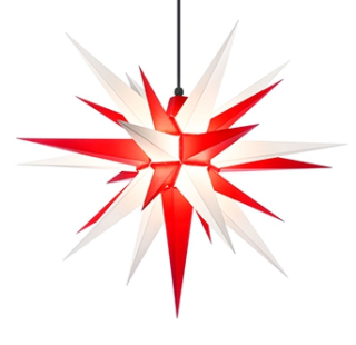 Moravská hvězda A7 bílo-červená, plast, 68 cm